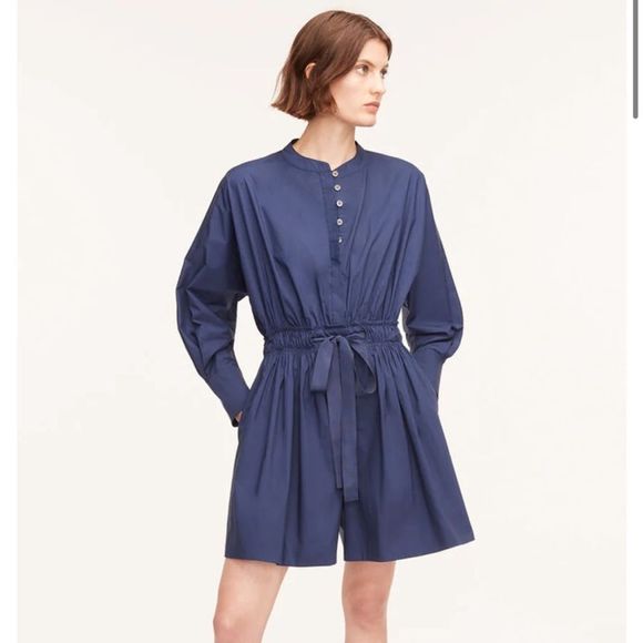 -NWT 345.00 REBECCA TAYLOR Poplin Long Sleeve Romper SIZE M